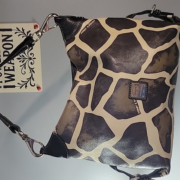 Dooney & Bourke Handbags - Dooney & Bourke Safari Print Shoulder Bag - Brown and Cream